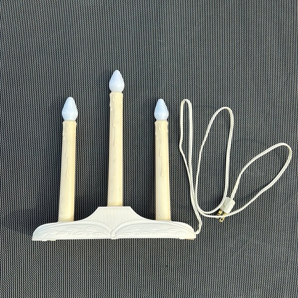 Christmas Vintage Sterling 3 Light Plastic Candolier in Original Box- Works - Picture 3 of 14